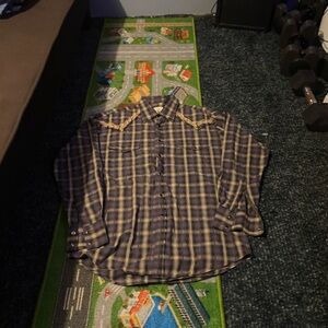 Kowboys Plaid Button-Up Shirt with Embroidered Details